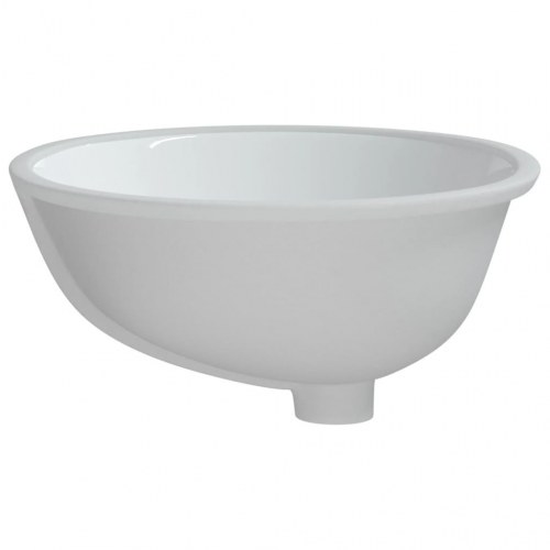 Badeværelsesvask 47x39x21 cm oval keramisk hvid