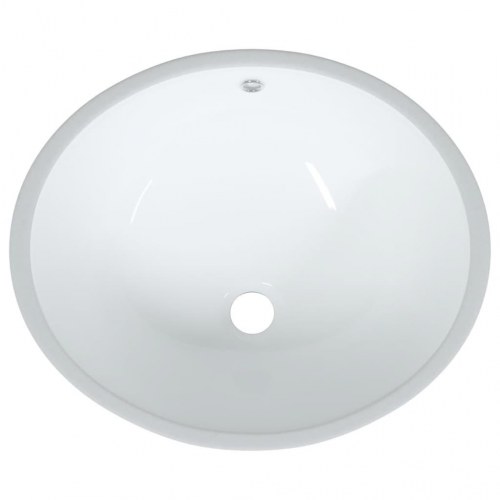 Badeværelsesvask 47x39x21 cm oval keramisk hvid