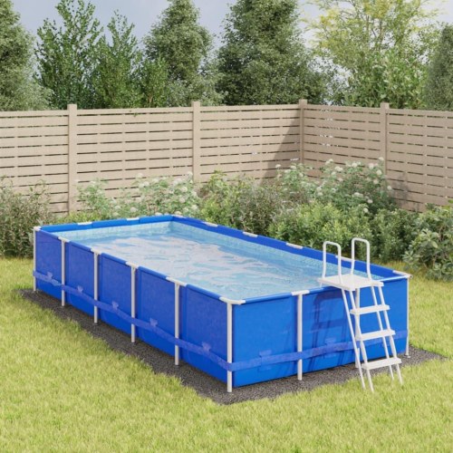 Poolunderlag 640 × 321 cm i polyester-geotekstil - lysegrå