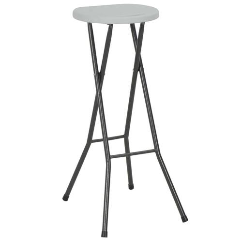 Foldbare barstole 2 stk. HDPE og stål hvid