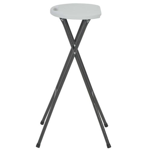 Foldbare barstole 2 stk. HDPE og stål hvid