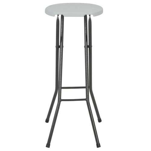 Foldbare barstole 2 stk. HDPE og stål hvid