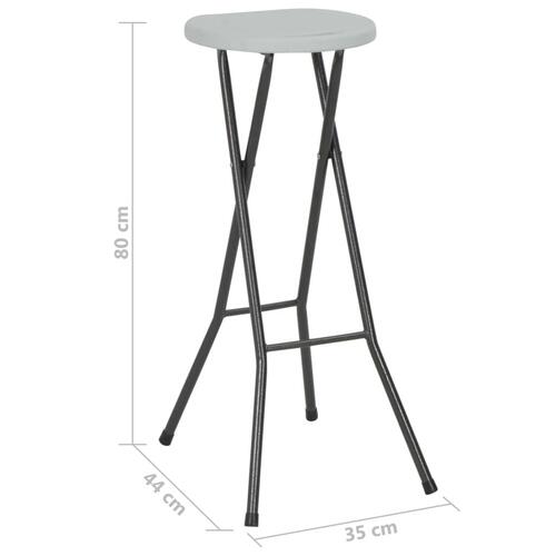 Foldbare barstole 2 stk. HDPE og stål hvid
