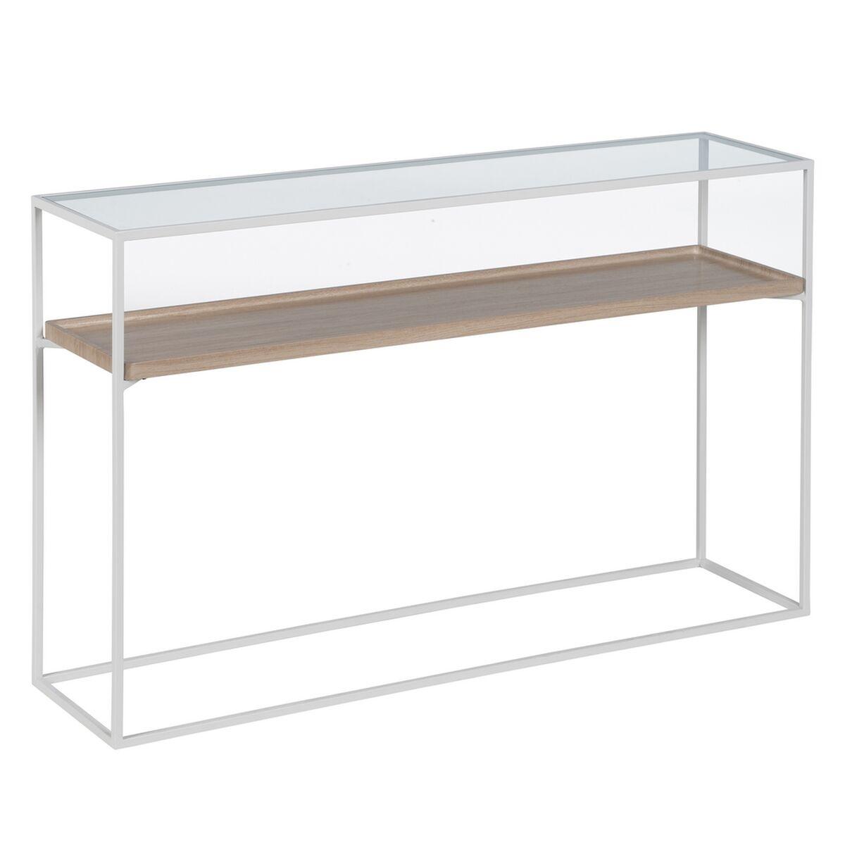Konsol Hvid Natur Krystal Jern Træ MDF 120 x 30 x 75 cm