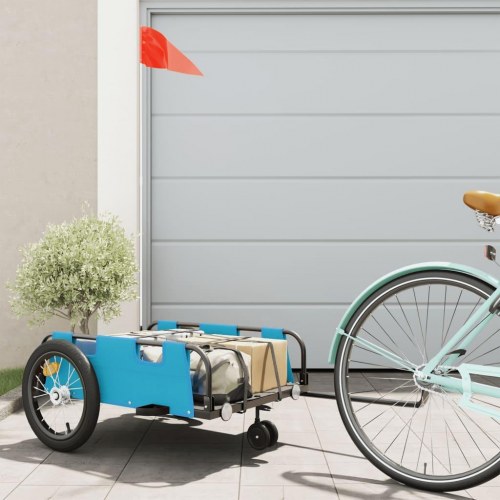 Cykeltrailer i oxfordstof og pulverlakeret jern - blå