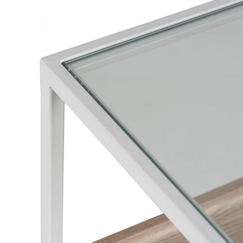 Konsol Hvid Natur Krystal Jern Træ MDF 120 x 30 x 75 cm