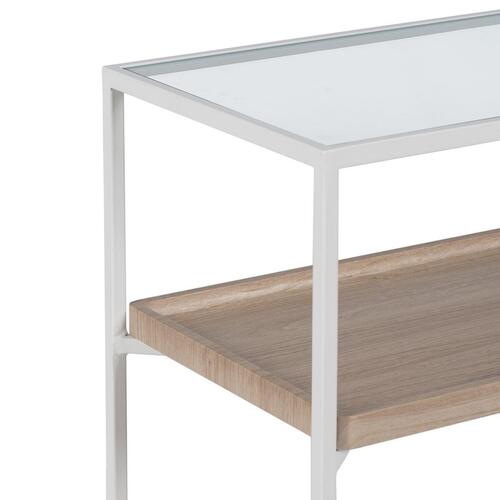 Konsol Hvid Natur Krystal Jern Træ MDF 120 x 30 x 75 cm