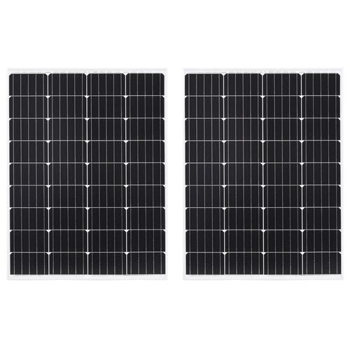 Solcellepaneler 2 stk. 100 W aluminium og sikkerhedsglas