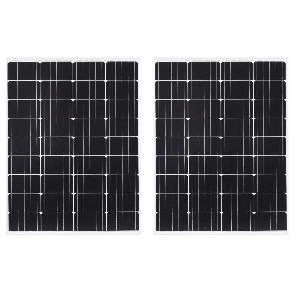 Solcellepaneler 2 stk. 100 W aluminium og sikkerhedsglas