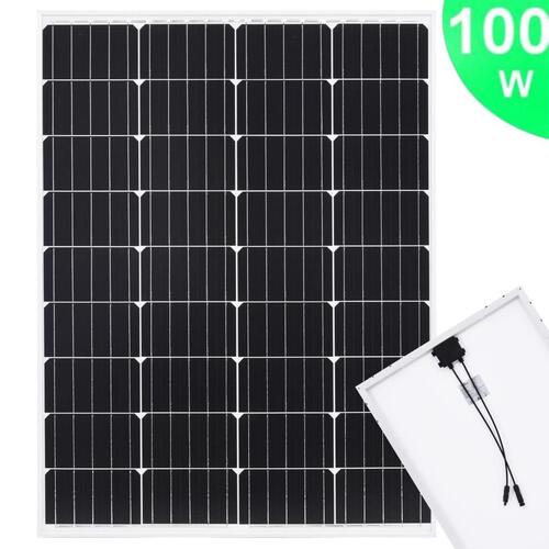 Solcellepaneler 2 stk. 100 W aluminium og sikkerhedsglas