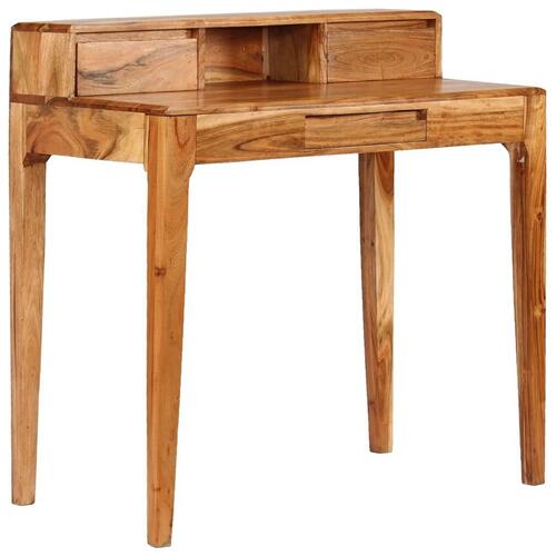 Skrivebord med skuffer massivt træ 88 x 50 x 90 cm
