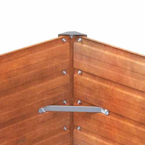 Højbed 129x129x77 cm cortenstål rustfarvet