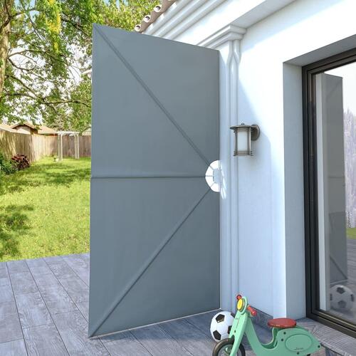 Sammenklappelig sidemarkise til terrasse grå 300 x 150 cm