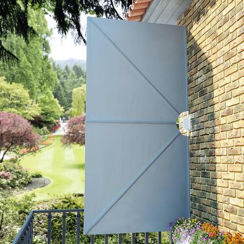 Sammenklappelig sidemarkise til terrasse grå 300 x 150 cm
