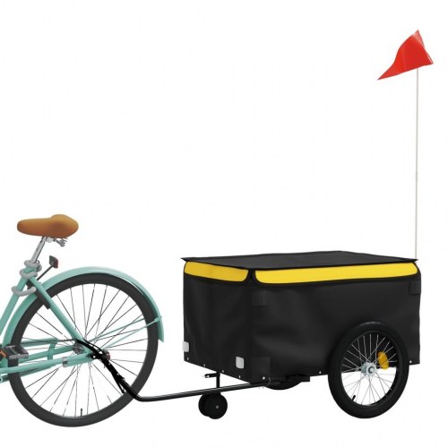 Cykelanhænger 45 kg - jern, sort/gul