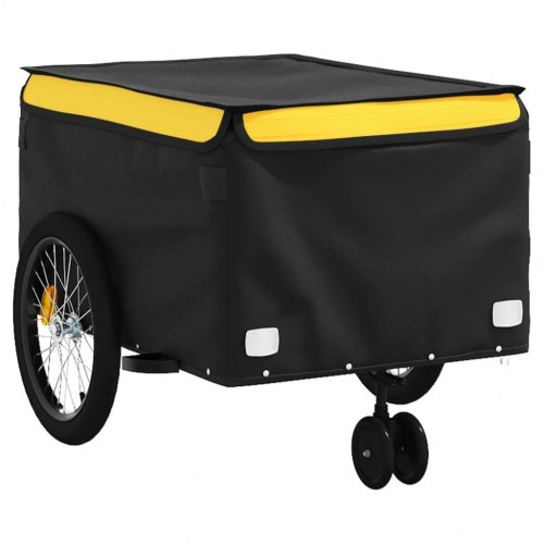 Cykelanhænger 45 kg - jern, sort/gul