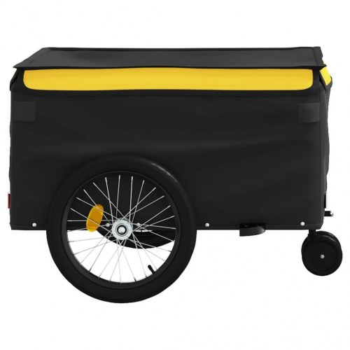 Cykelanhænger 45 kg - jern, sort/gul