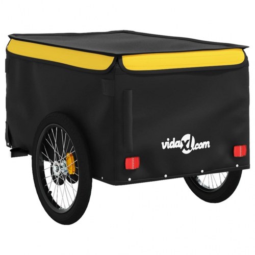 Cykelanhænger 45 kg - jern, sort/gul