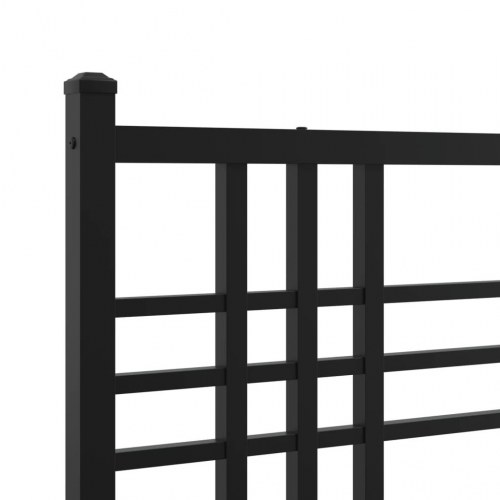 Sengeramme med sengegavl i metal - sort, 193 x 203 cm