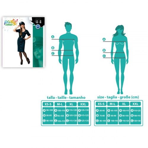 Kostume til voksne Blå Politi Dame - M/L