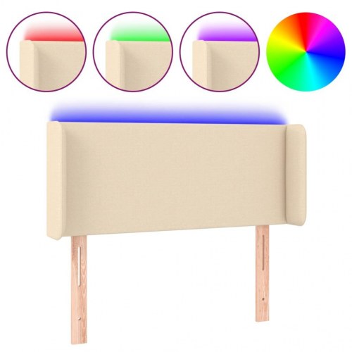 Sengegavl med LED-lys 83 x 16 x 78/88 cm - cremefarvet