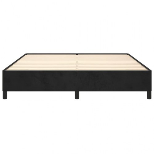 Sengeramme i fløjl - sort 180×200 cm (uden madras)