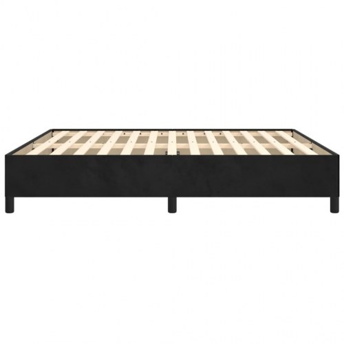 Sengeramme i fløjl - sort 180×200 cm (uden madras)