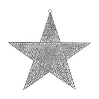 Julepynt Sølvfarvet Stjerne 50 x 51,5 x 0,5 cm Metal