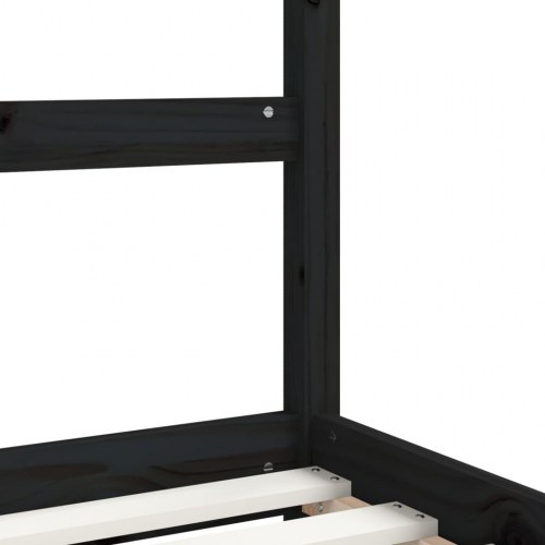 Sengeramme til juniorseng 80×200 cm - massivt fyrretræ, sort