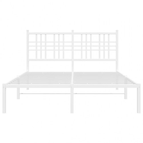 Sengeramme med sengegavl 120 x 190 cm metal - hvid