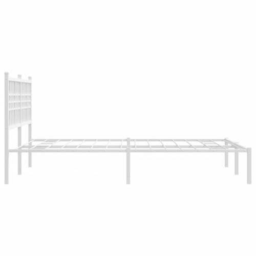 Sengeramme med sengegavl 120 x 190 cm metal - hvid