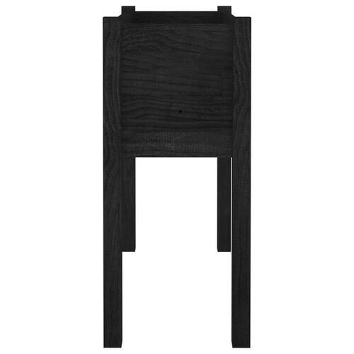 Plantekasser 2 stk. 70x31x70 cm massivt fyrretræ sort