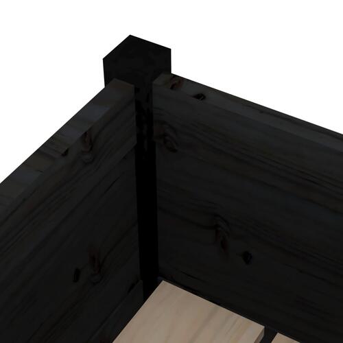 Plantekasser 2 stk. 70x31x70 cm massivt fyrretræ sort