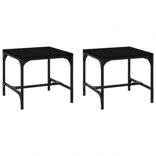 Sideborde 2 stk. - 40 × 40 × 35 cm i konstrueret træ, sort