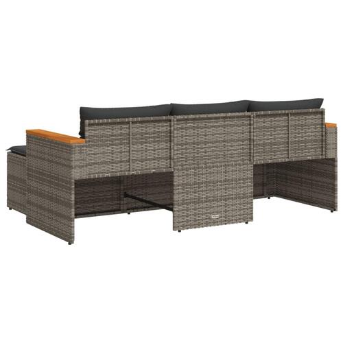 Havesofasæt 3 dele med hynder polyrattan grå