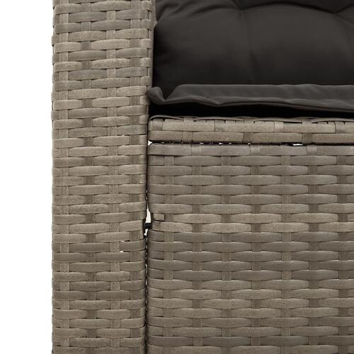 Havesofasæt 3 dele med hynder polyrattan grå