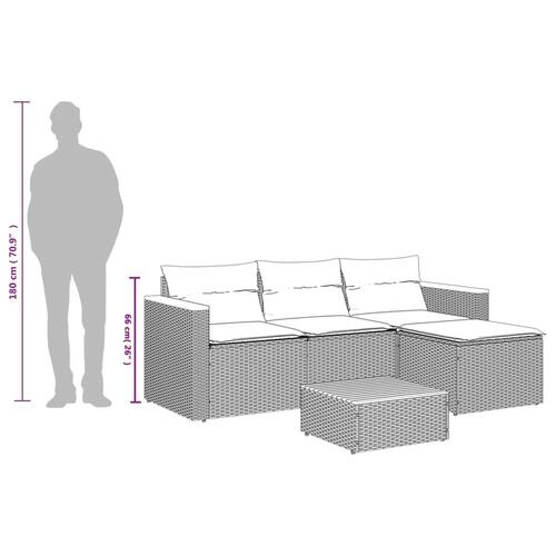 Havesofasæt 3 dele med hynder polyrattan grå