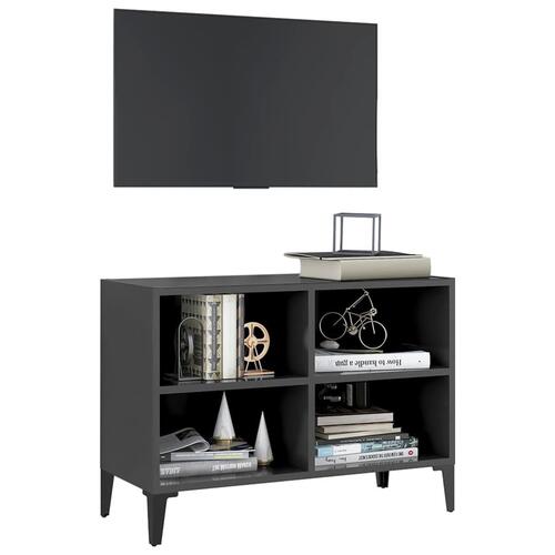 Tv-skab med metalben 69,5x30x50 cm grå