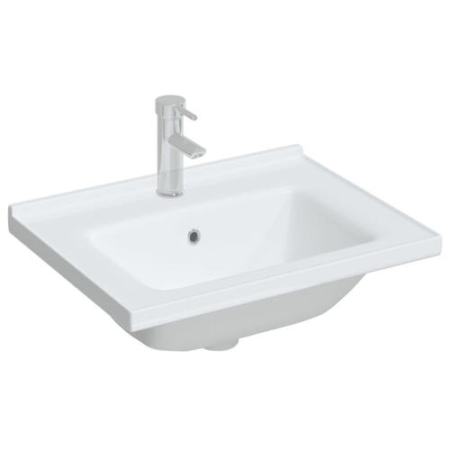 Badeværelsesvask 61x48x19,5 cm rektangulær keramisk hvid