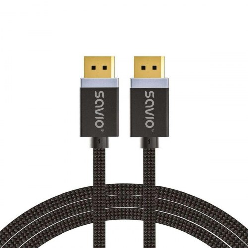Savio DisplayPort-kabel CL-166 2 m - Sort (DP 1.4, han/han)