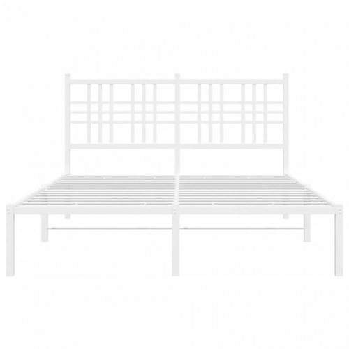 Sengeramme med sengegavl 135x190 cm metal hvid