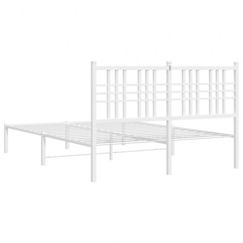 Sengeramme med sengegavl 135x190 cm metal hvid