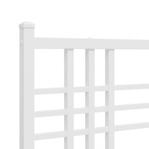 Sengeramme med sengegavl 135x190 cm metal hvid