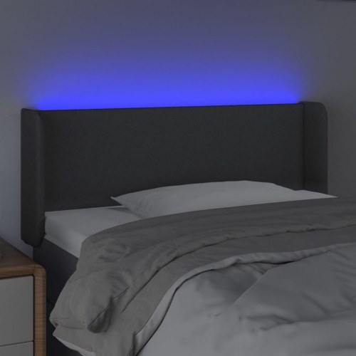 Sengegavl med LED-lys - mørkegrå, 93 x 16 x 78/88 cm