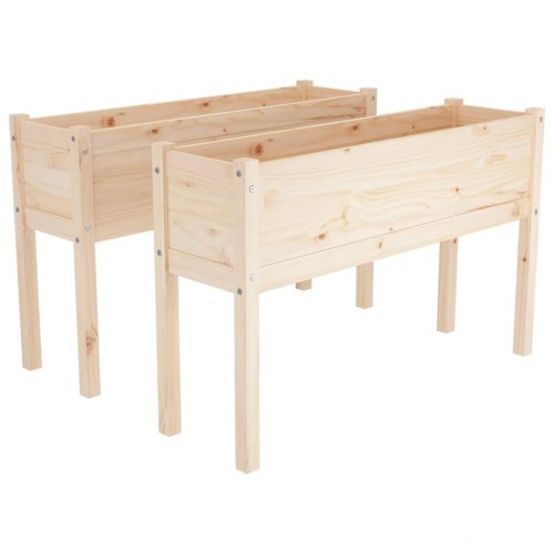 Plantekasser 2 stk. 1110x31x70 cm massivt fyrretræ