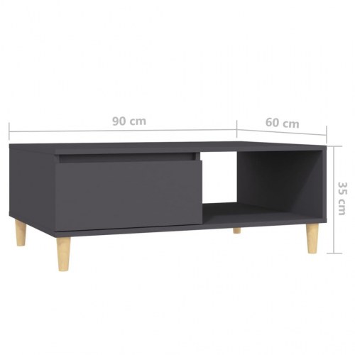 Sofabord 90x60x35 cm konstrueret træ grå