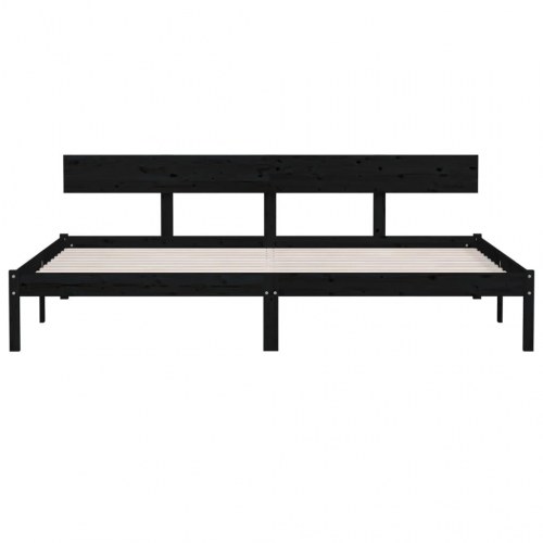 Sengeramme 180x200 cm - Super King i massivt fyrretræ, sort