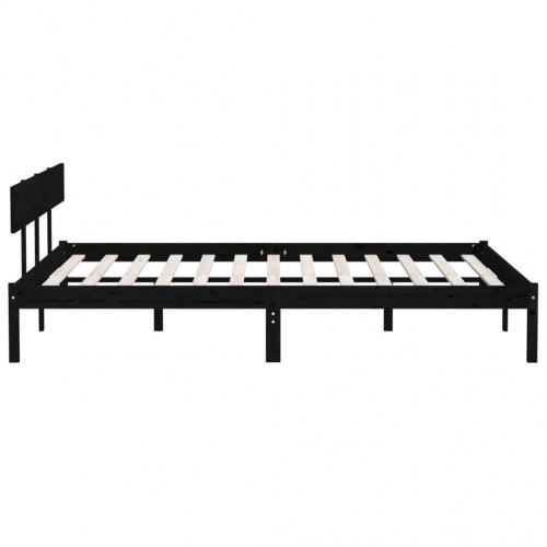 Sengeramme 180x200 cm - Super King i massivt fyrretræ, sort