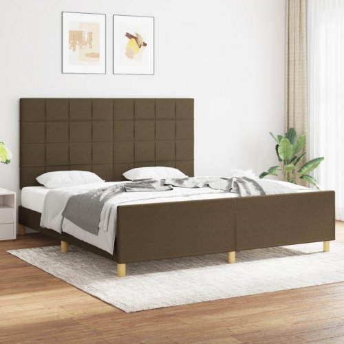 Sengeramme uden madras 180x200 cm stof mørkebrun