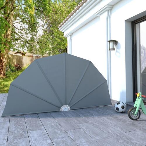 Sammenklappelig sidemarkise til terrasse grå 160 cm